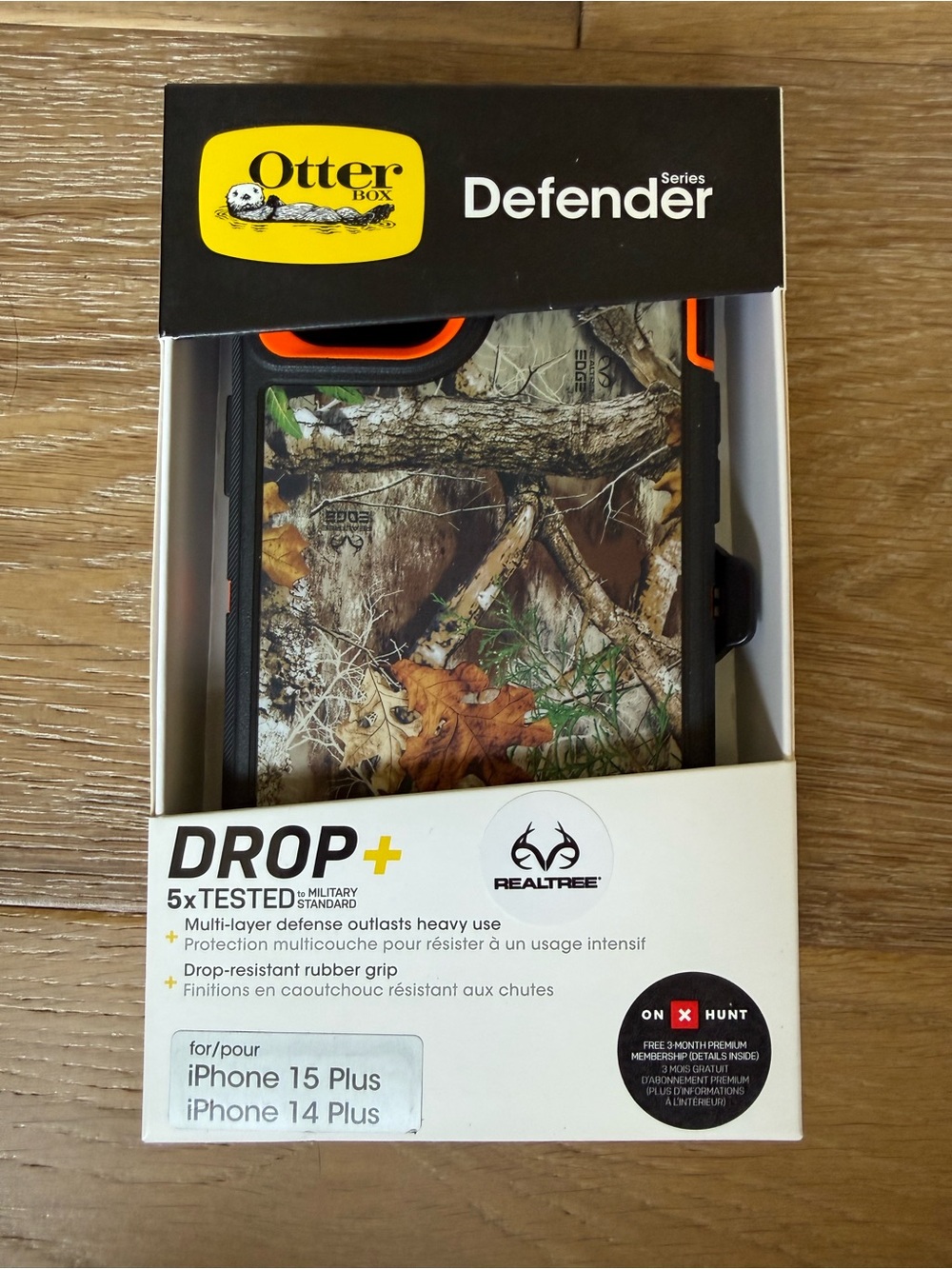 New OtterBox Defender Case iPhone 15 Plus / iPhone 14 Plus Realtree Camo Orange